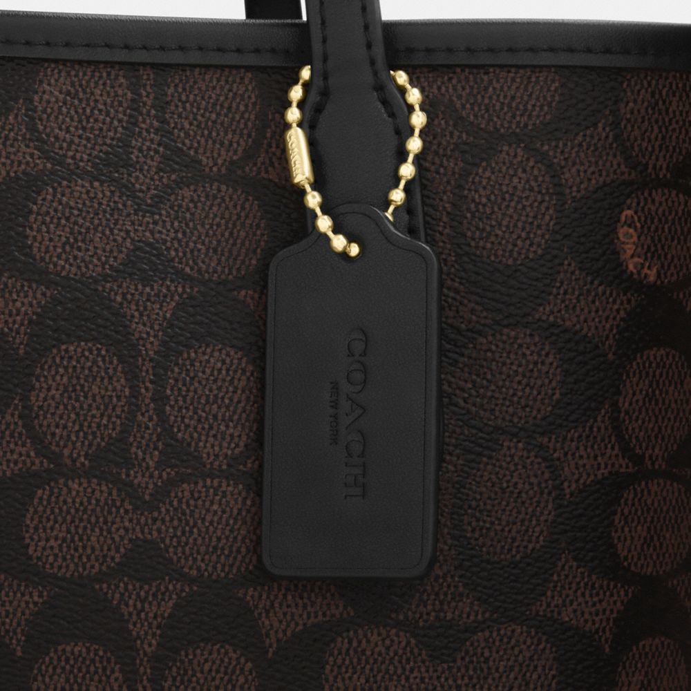 Coach City Tote Bag In Signature Canvas Gold Walnut Black | Buy