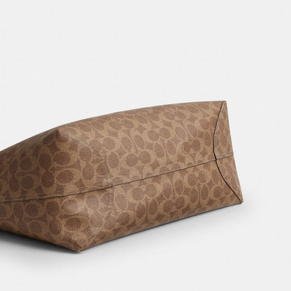 Coach City Tote Bag In Signature Canvas Gold Tan Brown
