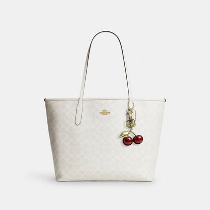 Coach City Tote Bag In Signature Canvas Gold White Chalk