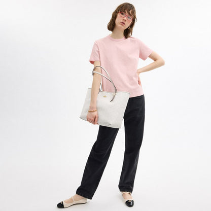 Coach City Tote Bag In Signature Canvas Gold White Chalk