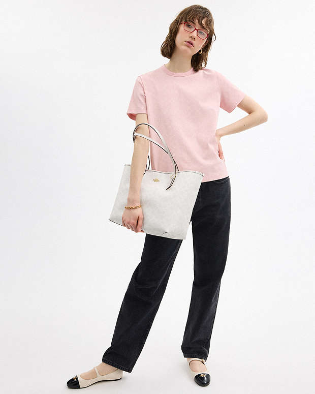 City Tote Bag In Signature Canvas Signature Canvas-Gold-White-Chalk Signature Canvas-Gold-White-Chalk