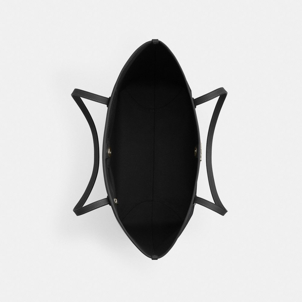 Coach City Tote Bag In Signature Canvas Gunmetal Charcoal Black