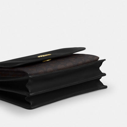 Coach Klare Crossbody Bag In Signature Canvas Gold Walnut Black