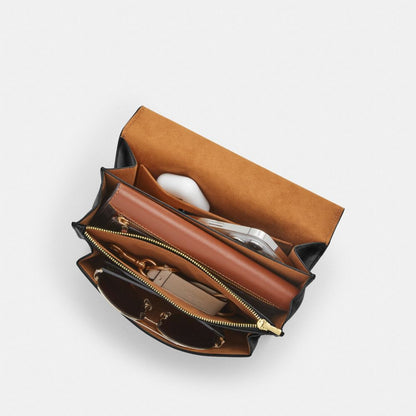 Coach Klare Crossbody Bag In Signature Canvas Gold Walnut Black