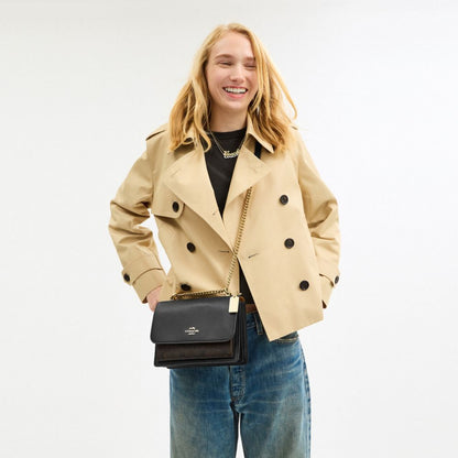 Coach Klare Crossbody Bag In Signature Canvas Gold Walnut Black