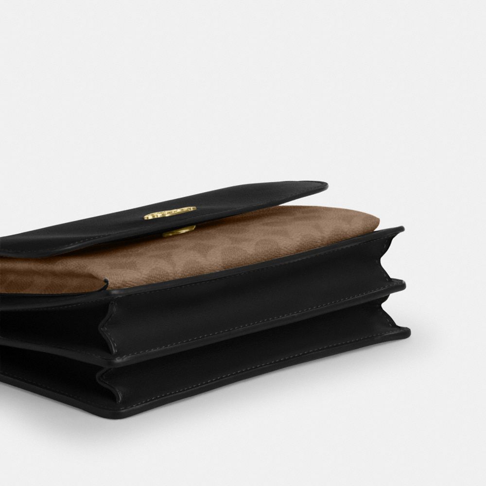 Coach Klare Crossbody Bag In Signature Canvas Gold Tan Black Multi