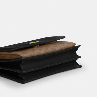 Coach Klare Crossbody Bag In Signature Canvas Gold Tan Black Multi