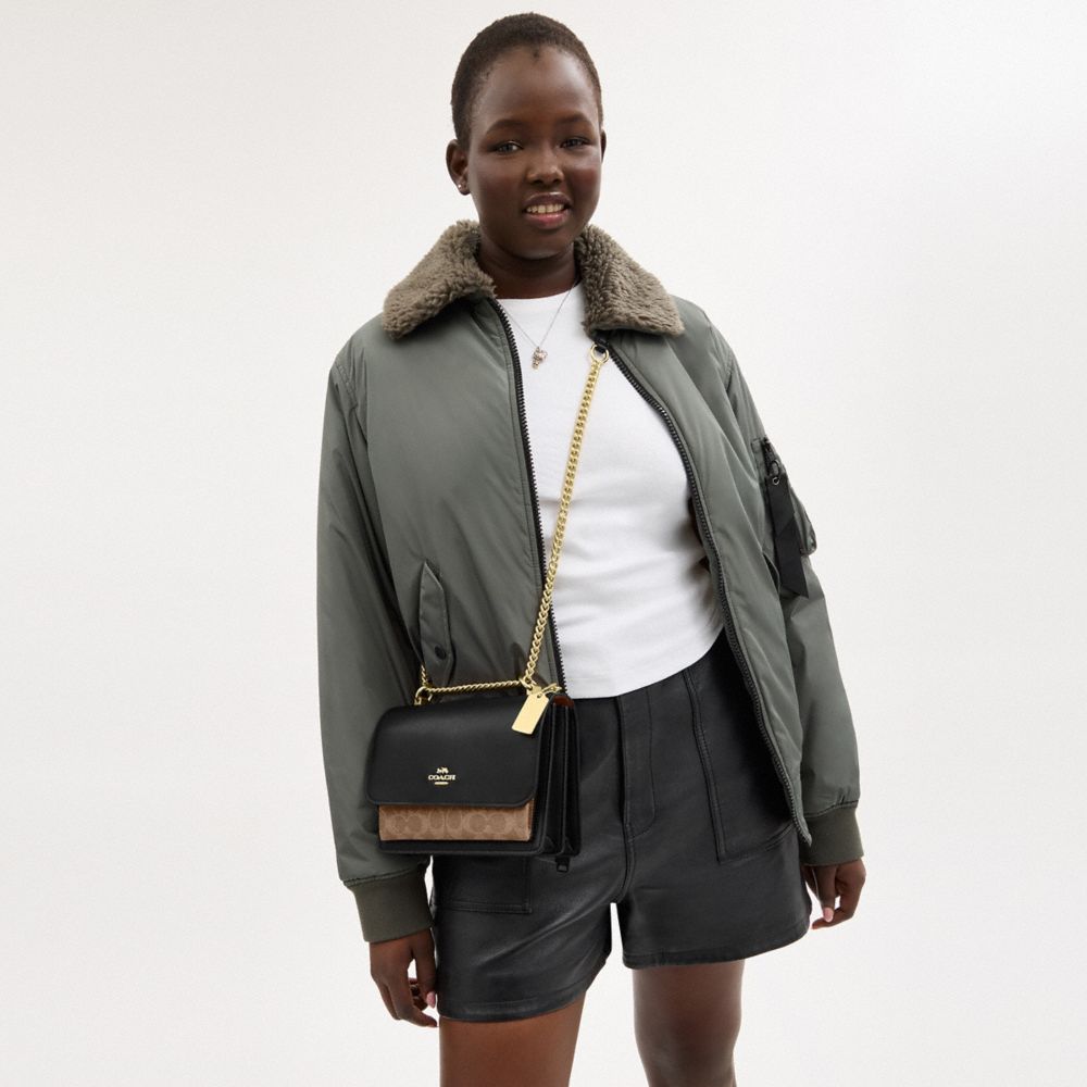 Coach Klare Crossbody Bag In Signature Canvas Gold Tan Black Multi