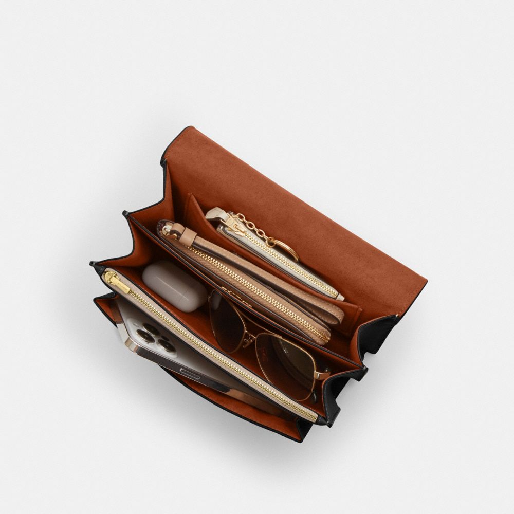 Coach Klare Crossbody Bag In Signature Canvas Gold Tan Black Multi