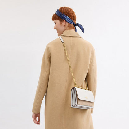 Coach Klare Crossbody Bag In Signature Canvas Gold Sand Chalk