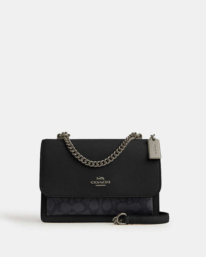 Klare Crossbody Bag In Signature Canvas Signature Canvas-Gunmetal-Charcoal-Black Signature Canvas-Gunmetal-Charcoal-Black
