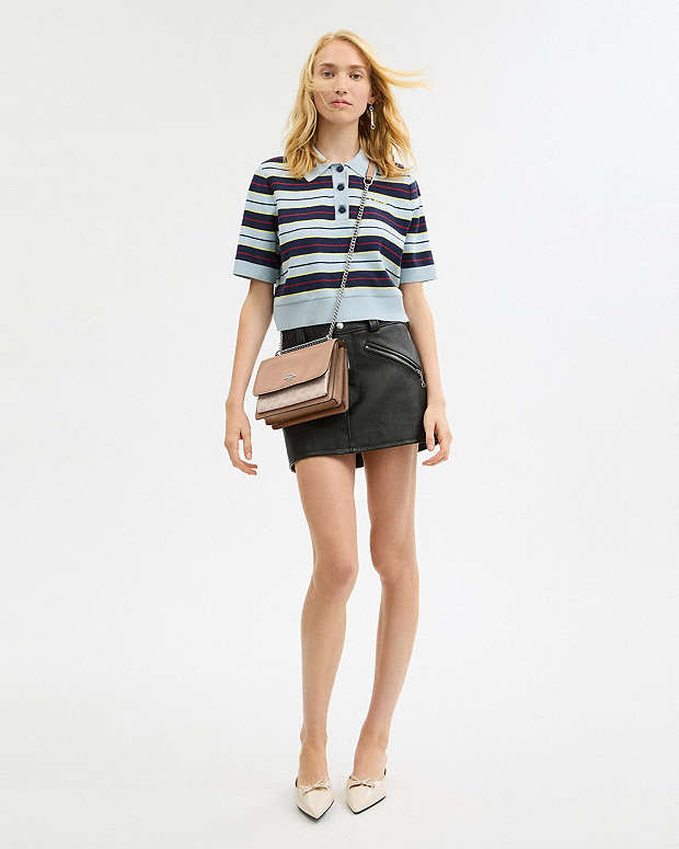 Klare Crossbody Bag In Signature Canvas Signature Canvas-Silver-Sand-Taupe Signature Canvas-Silver-Sand-Taupe