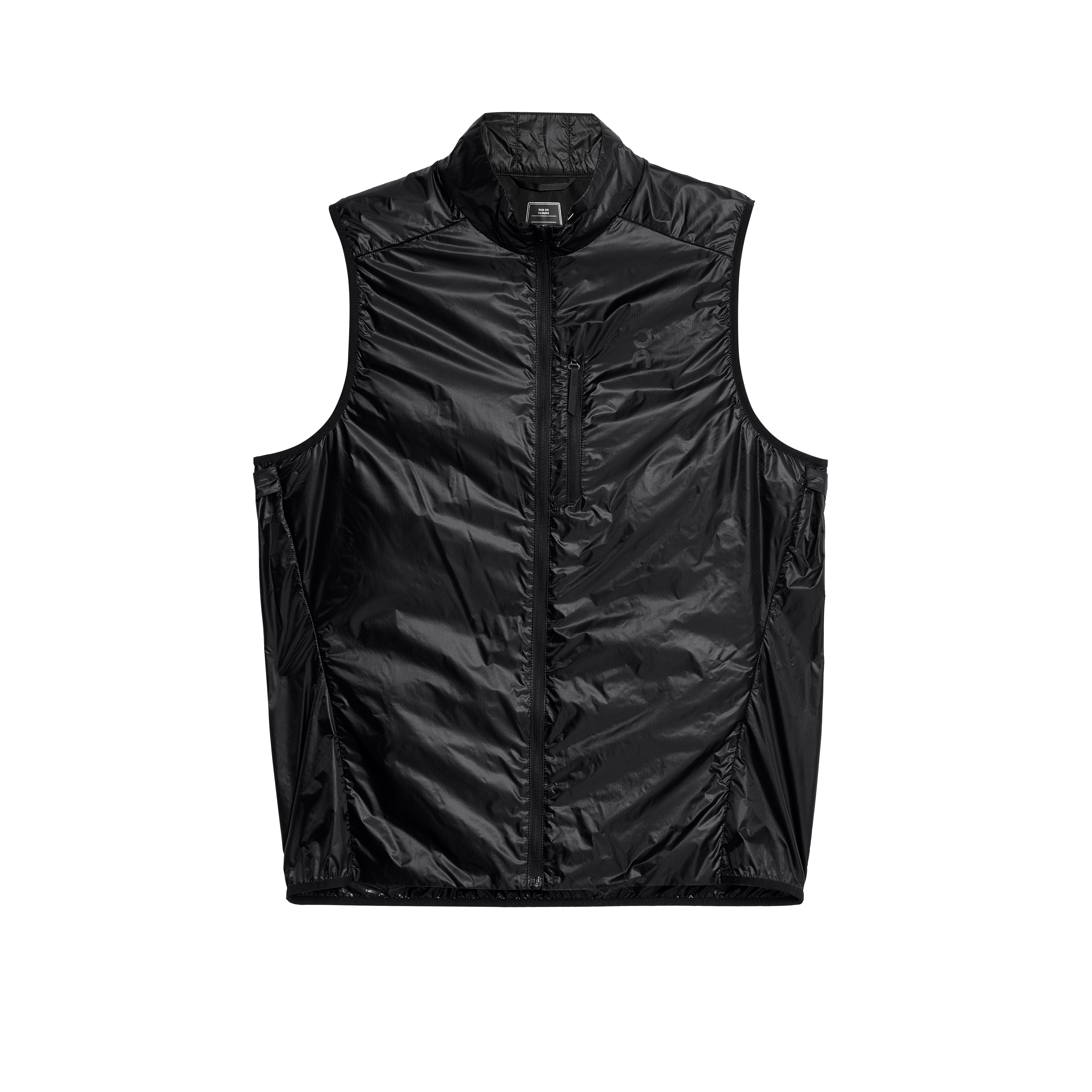 on weather vest Black