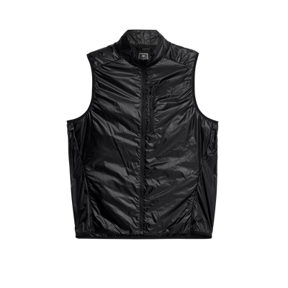 on weather vest Black