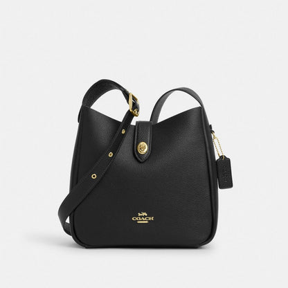 Hadley Convertible Crossbody Bag Pebbled Leather-Gold-Black Pebbled Leather-Gold-Black