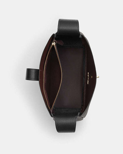 Hadley Convertible Crossbody Bag Pebbled Leather-Gold-Black Pebbled Leather-Gold-Black