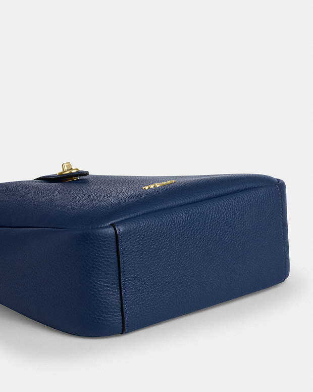Hadley Convertible Crossbody Bag Pebbled Leather-Gold-Deep Blue Pebbled Leather-Gold-Deep Blue