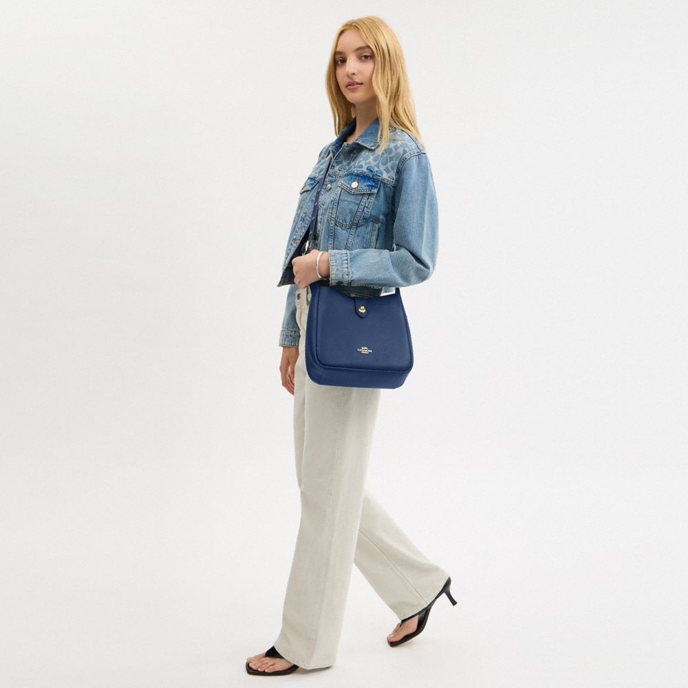 Coach Hadley Convertible Crossbody Bag Gold Deep Blue