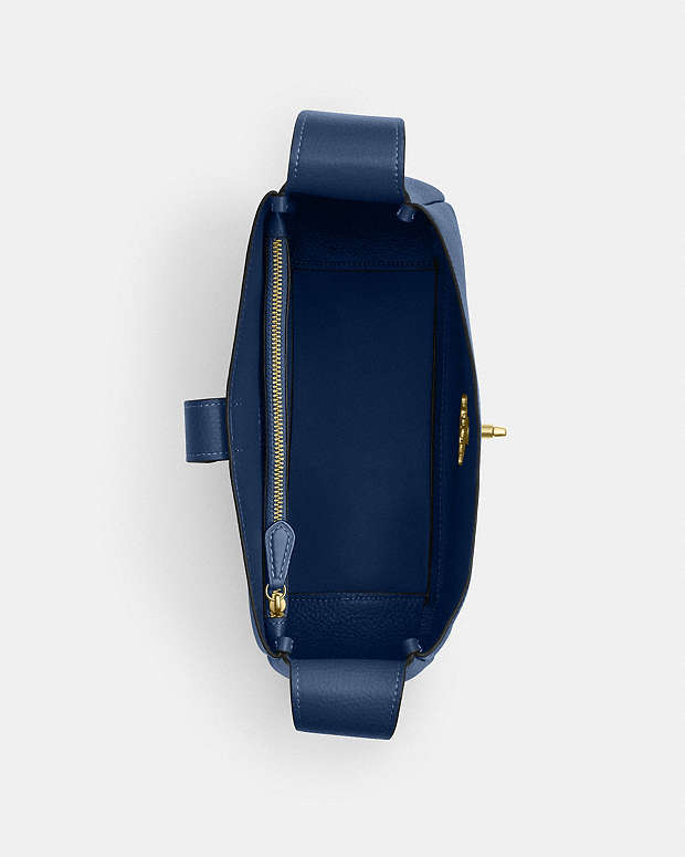Hadley Convertible Crossbody Bag Pebbled Leather-Gold-Deep Blue Pebbled Leather-Gold-Deep Blue