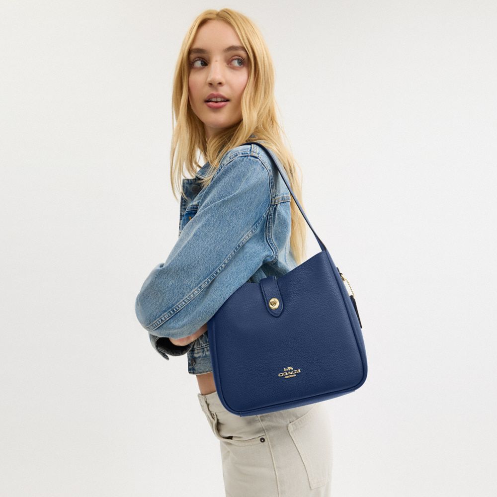 Coach Hadley Convertible Crossbody Bag Gold Deep Blue