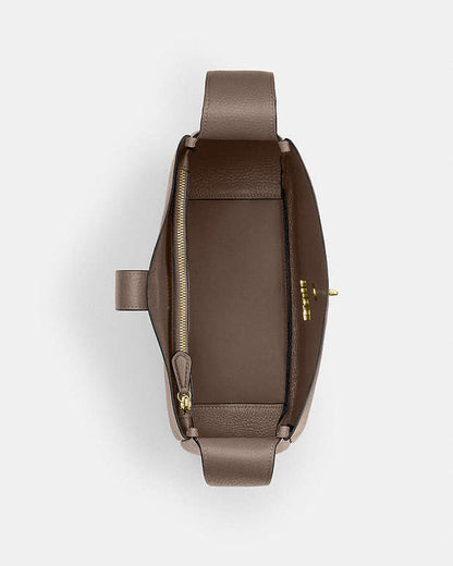 Hadley Convertible Crossbody Bag Pebbled Leather-Gold-Dark Stone Pebbled Leather-Gold-Dark Stone