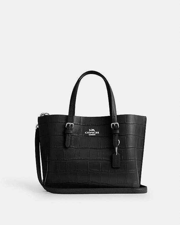 Mollie Tote Bag 25 Novelty Leather-Silver-Black Novelty Leather-Silver-Black