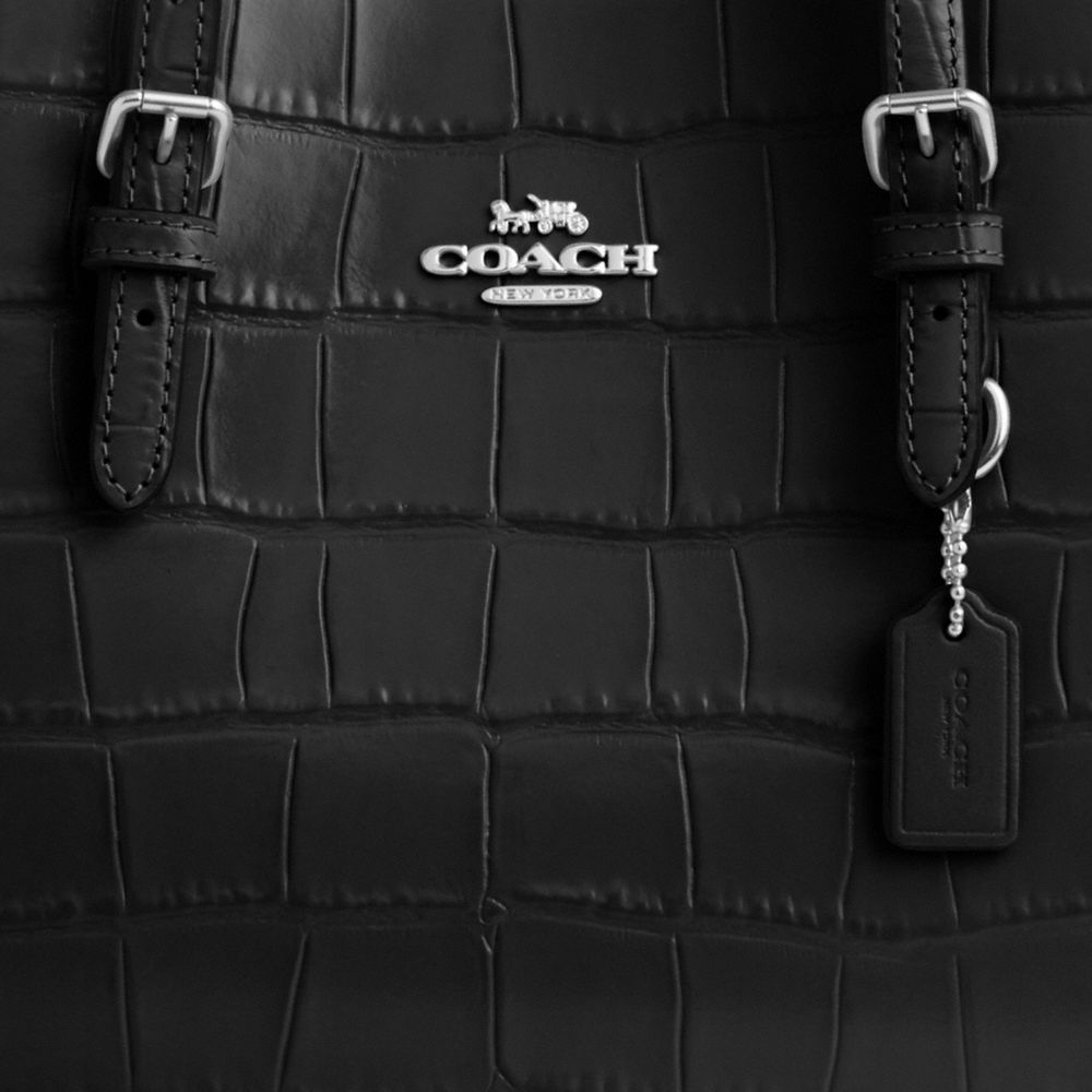 Coach Mollie Tote Bag 25 Silver Black