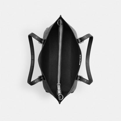 Coach Mollie Tote Bag 25 Silver Black