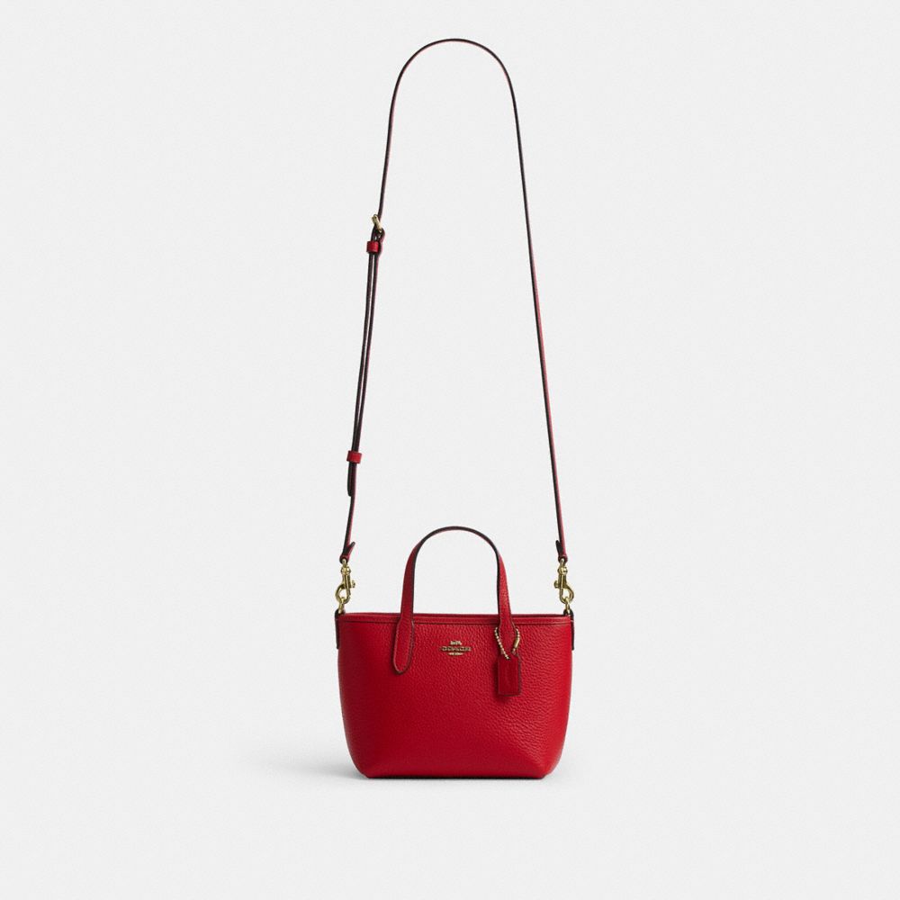 Coach City Mini Tote Bag Gold Bright Cardinal