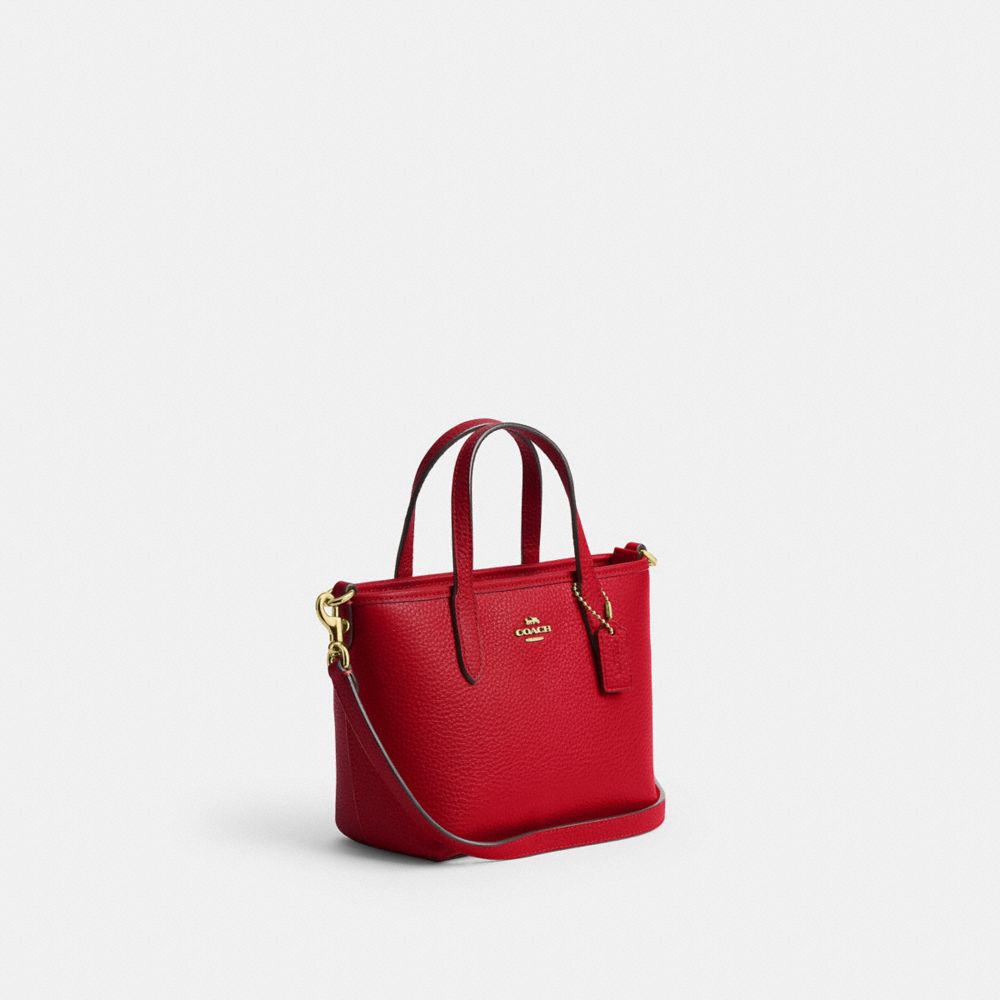 Coach City Mini Tote Bag Gold Bright Cardinal