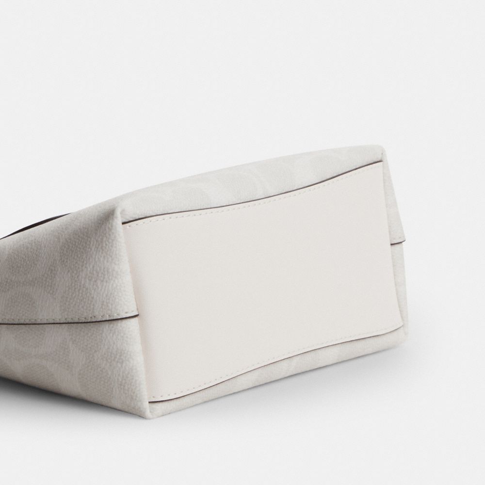 Coach City Mini Tote Bag In Signature Canvas Gold/White/Chalk