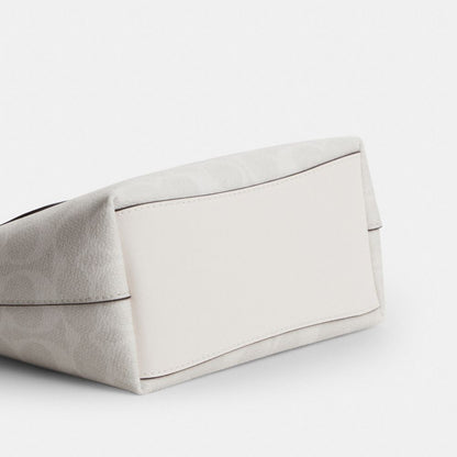 Coach City Mini Tote Bag In Signature Canvas Gold/White/Chalk