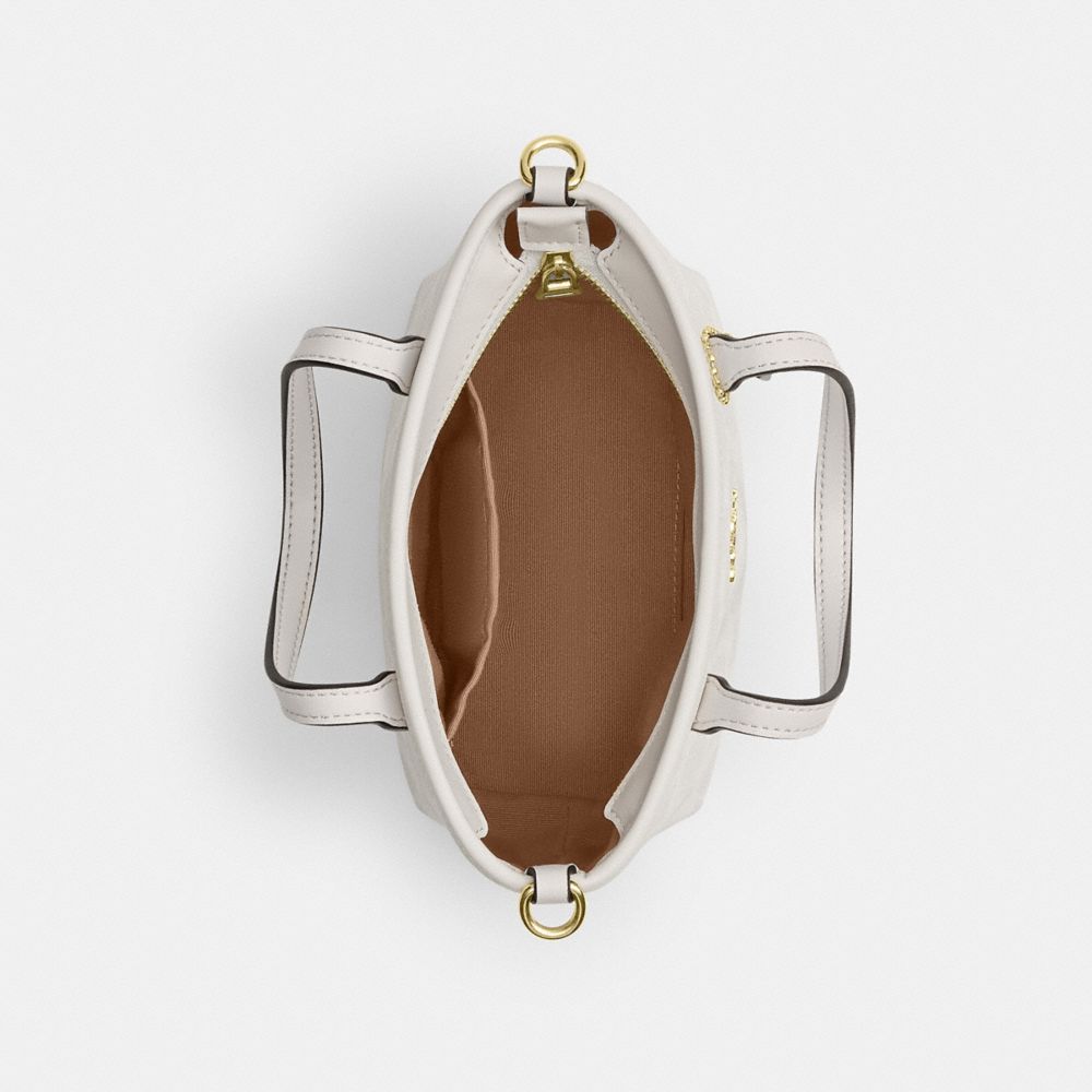 Coach City Mini Tote Bag In Signature Canvas Gold/White/Chalk