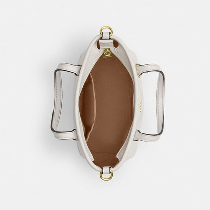Coach City Mini Tote Bag In Signature Canvas Gold/White/Chalk
