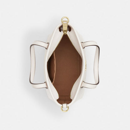 Coach City Mini Tote Bag In Signature Canvas Gold White Chalk