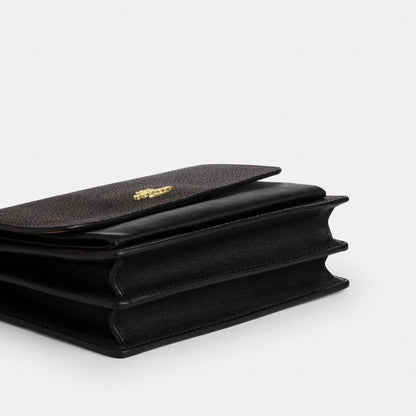 Coach Mini Klare Crossbody Bag In Signature Canvas Gold Walnut Black