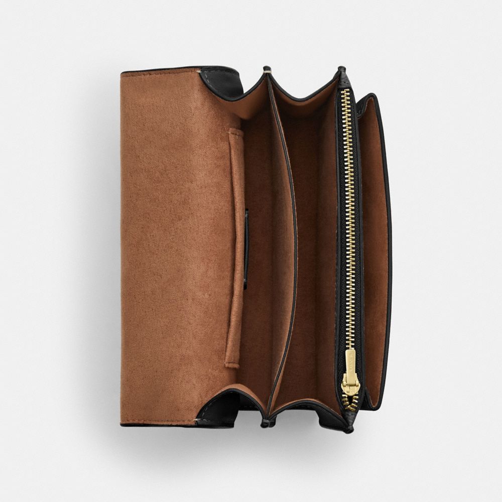 Coach Mini Klare Crossbody Bag In Signature Canvas Gold Walnut Black