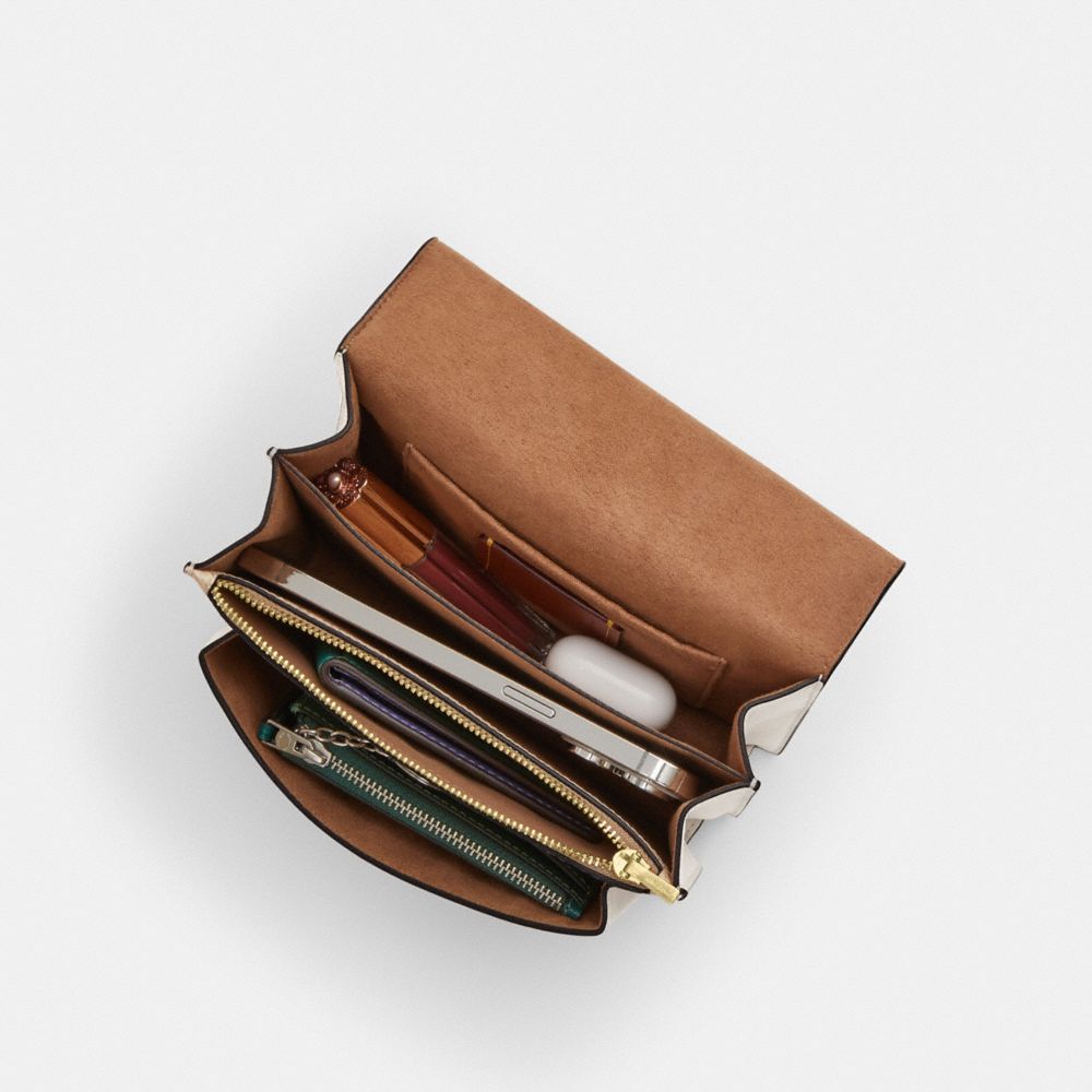 Coach Mini Klare Crossbody Bag In Signature Canvas Gold Sand Chalk