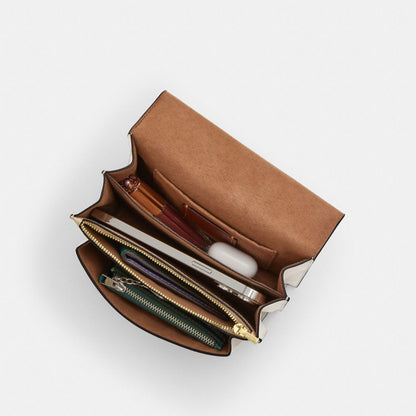 Coach Mini Klare Crossbody Bag In Signature Canvas Gold Sand Chalk