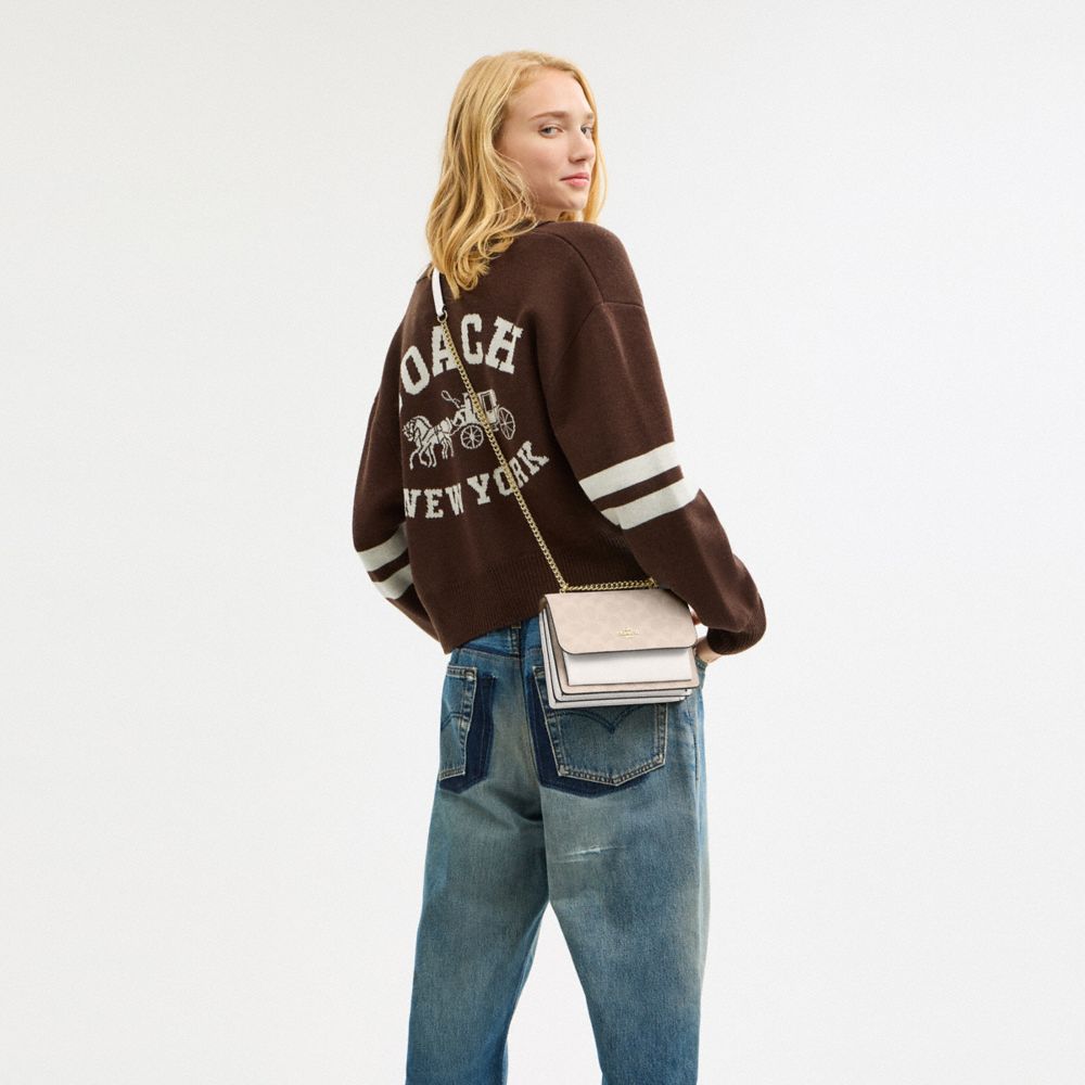 Coach Mini Klare Crossbody Bag In Signature Canvas Gold Sand Chalk