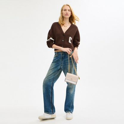 Coach Mini Klare Crossbody Bag In Signature Canvas Gold Sand Chalk