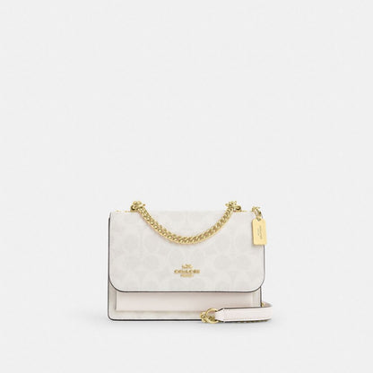 Coach Mini Klare Crossbody Bag In Signature Canvas Gold White Chalk