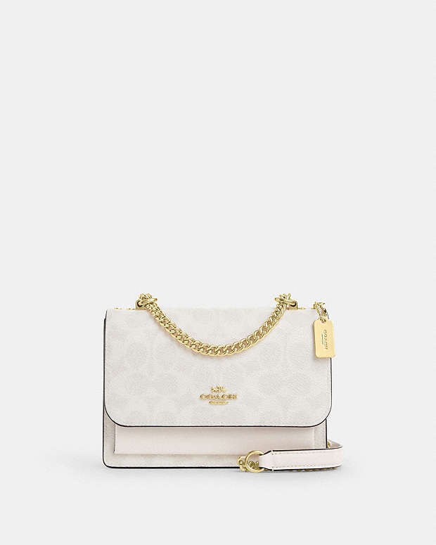 Mini Klare Crossbody Bag In Signature Canvas Signature Canvas-Gold-White-Chalk Signature Canvas-Gold-White-Chalk