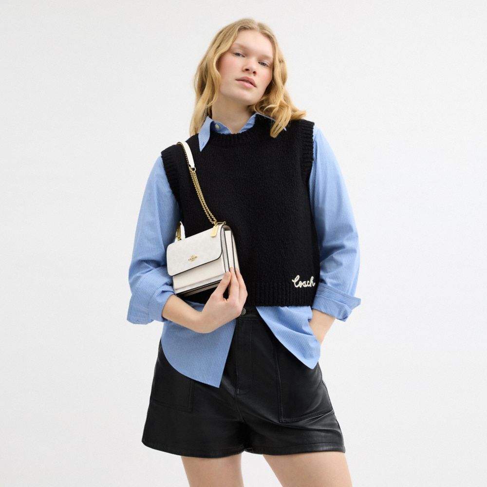 Coach Mini Klare Crossbody Bag In Signature Canvas Gold White Chalk