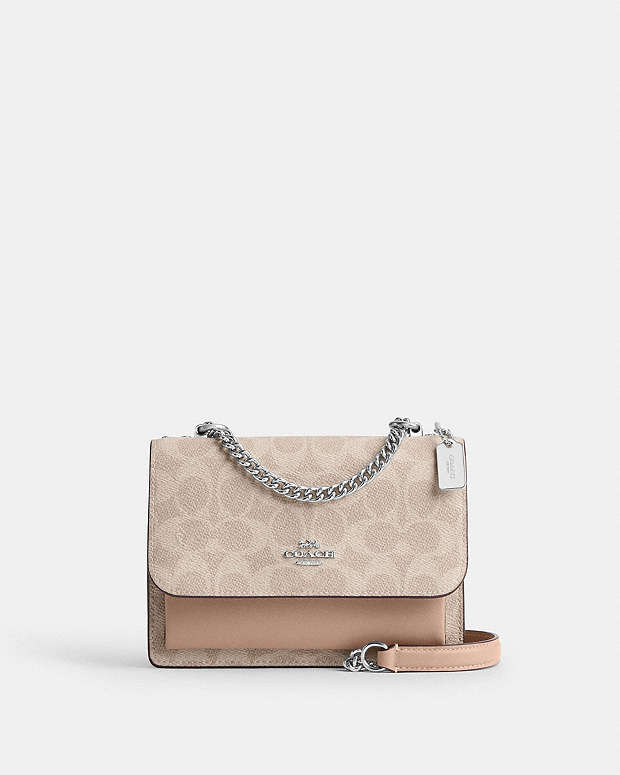 Mini Klare Crossbody Bag In Signature Canvas Signature Canvas-Silver-Sand-Taupe Signature Canvas-Silver-Sand-Taupe