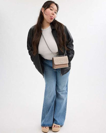 Mini Klare Crossbody Bag In Signature Canvas Signature Canvas-Silver-Sand-Taupe Signature Canvas-Silver-Sand-Taupe