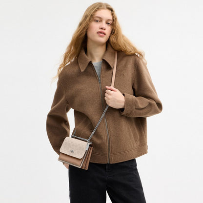 Coach Mini Klare Crossbody Bag In Signature Canvas Silver Sand Taupe