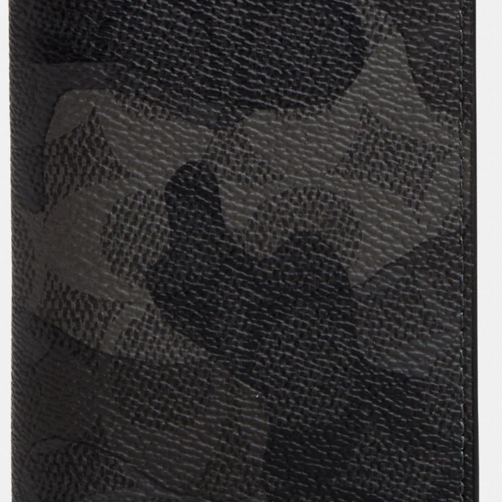 Id Wallet In Signature Camo Print Signature Canvas-Grey Multi. Signature Canvas-Grey Multi.
