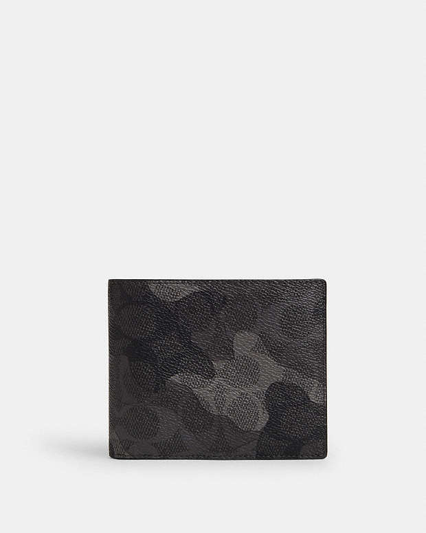 3 In 1 Wallet In Signature Camo Print Grey Multi. Grey Multi.