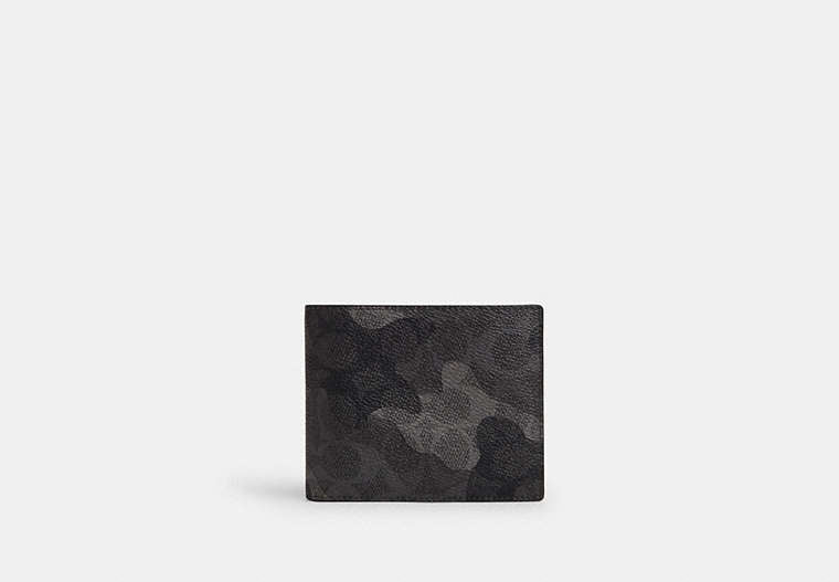 3 In 1 Wallet In Signature Camo Print Signature Canvas-Grey Multi. Signature Canvas-Grey Multi.
